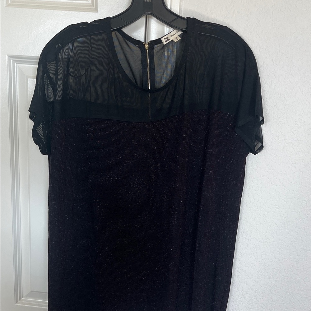 Cotton Candy Black & Red Sheer Blouse
